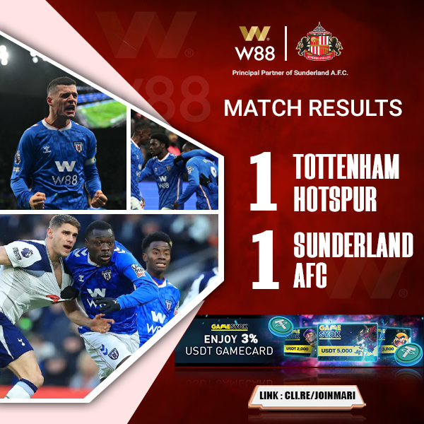 W88-Malaysia-Tottenham-1---1-Sunderland-English-Premier-League-Match-Fixtures