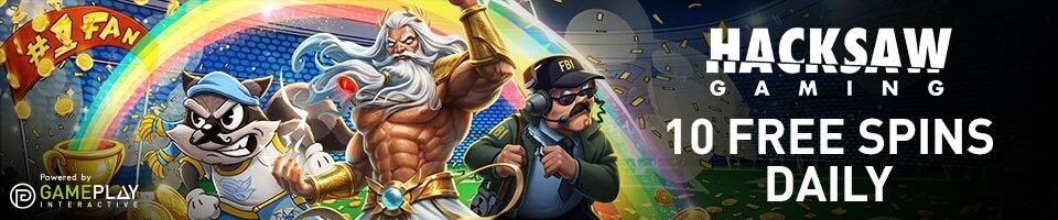 Hacksaw Gaming Bonus 10 FREE SPINS Daily